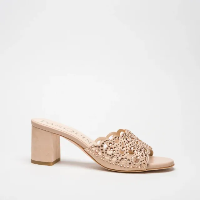 Pasquini Diva sabot nude camoscio tacco 6 cm