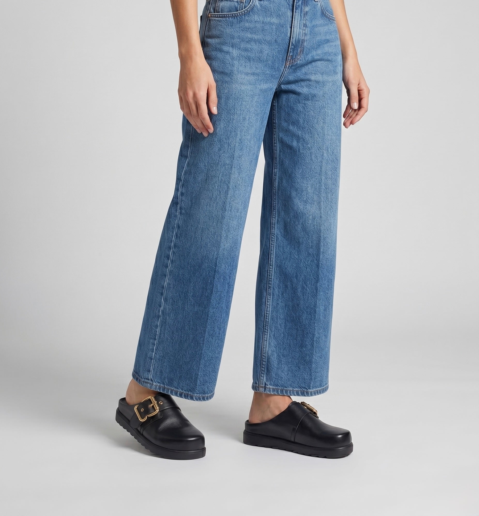 Yokono Tunez 249 zoccoli donna nero in pelle con fibbia