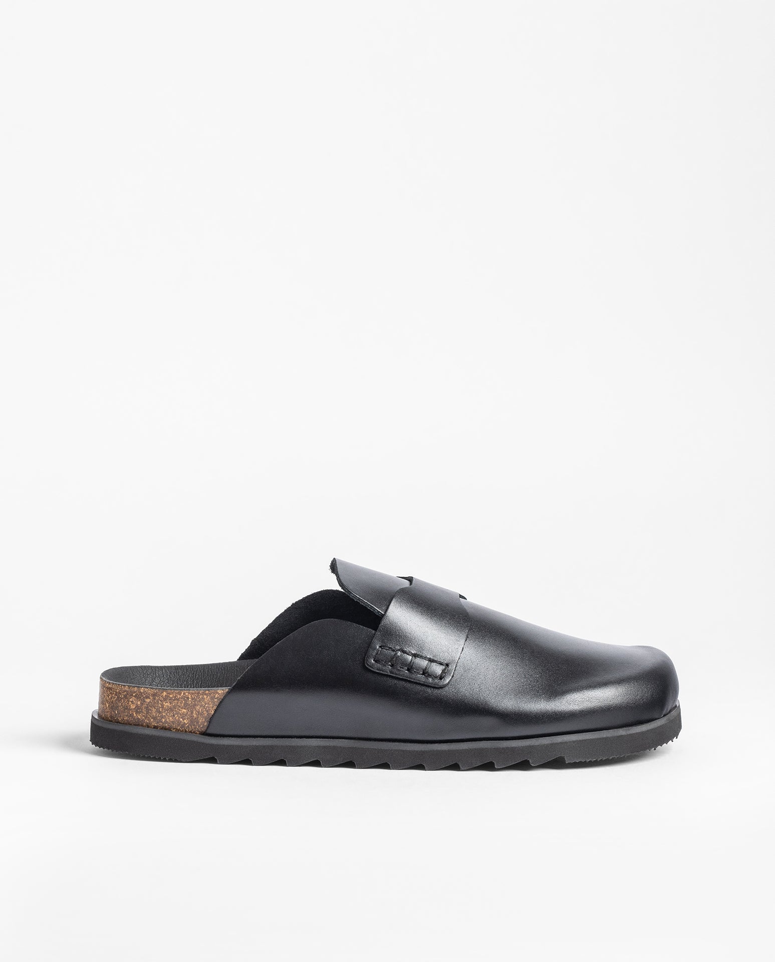 Yokono Teleno-260 zoccolo uomo nero in pelle