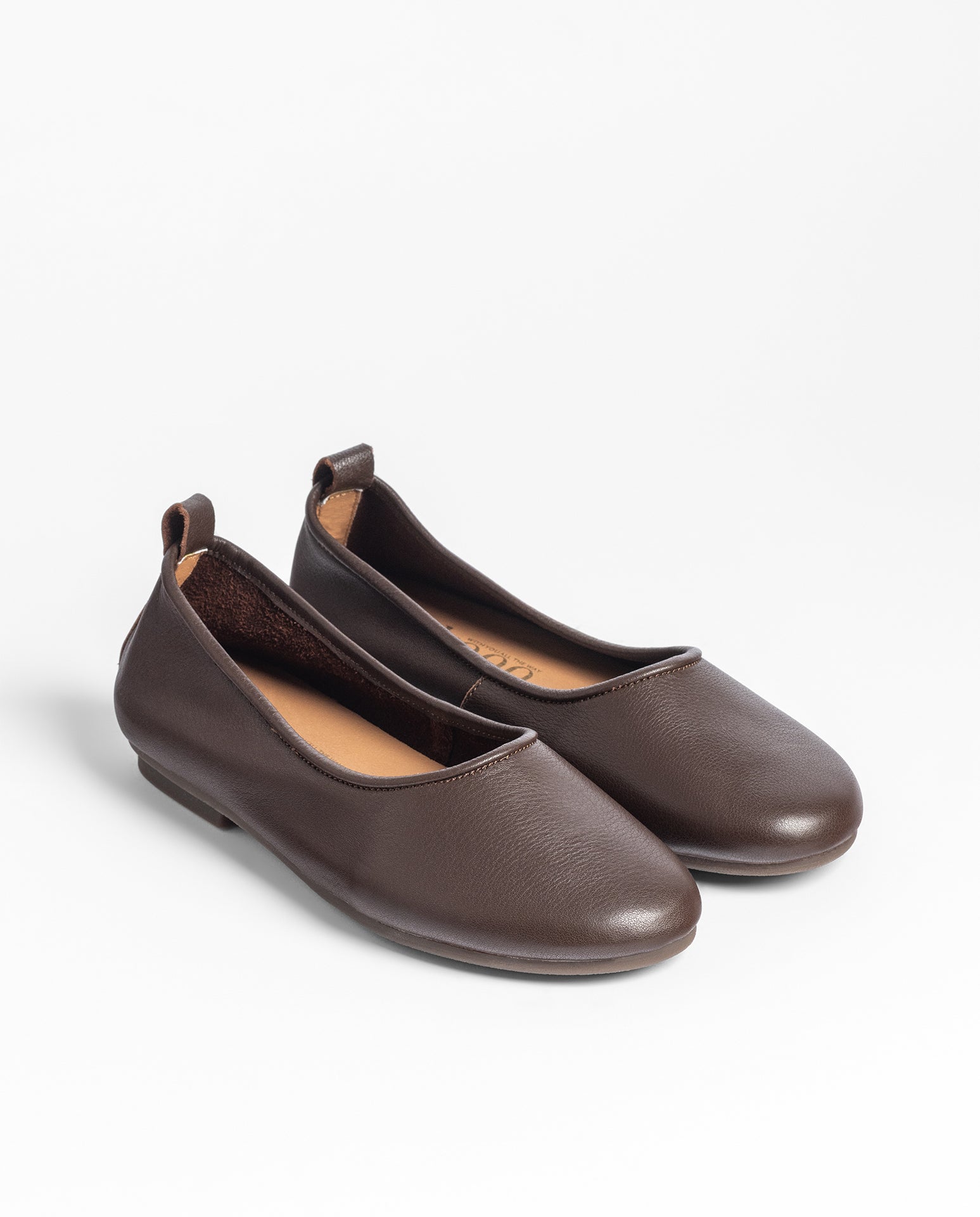 Yokono Tula-001 ballerine marrone scuro in pelle