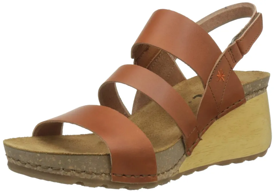 ART Borne sandali donna punta aperta EU 38 zeppa legno