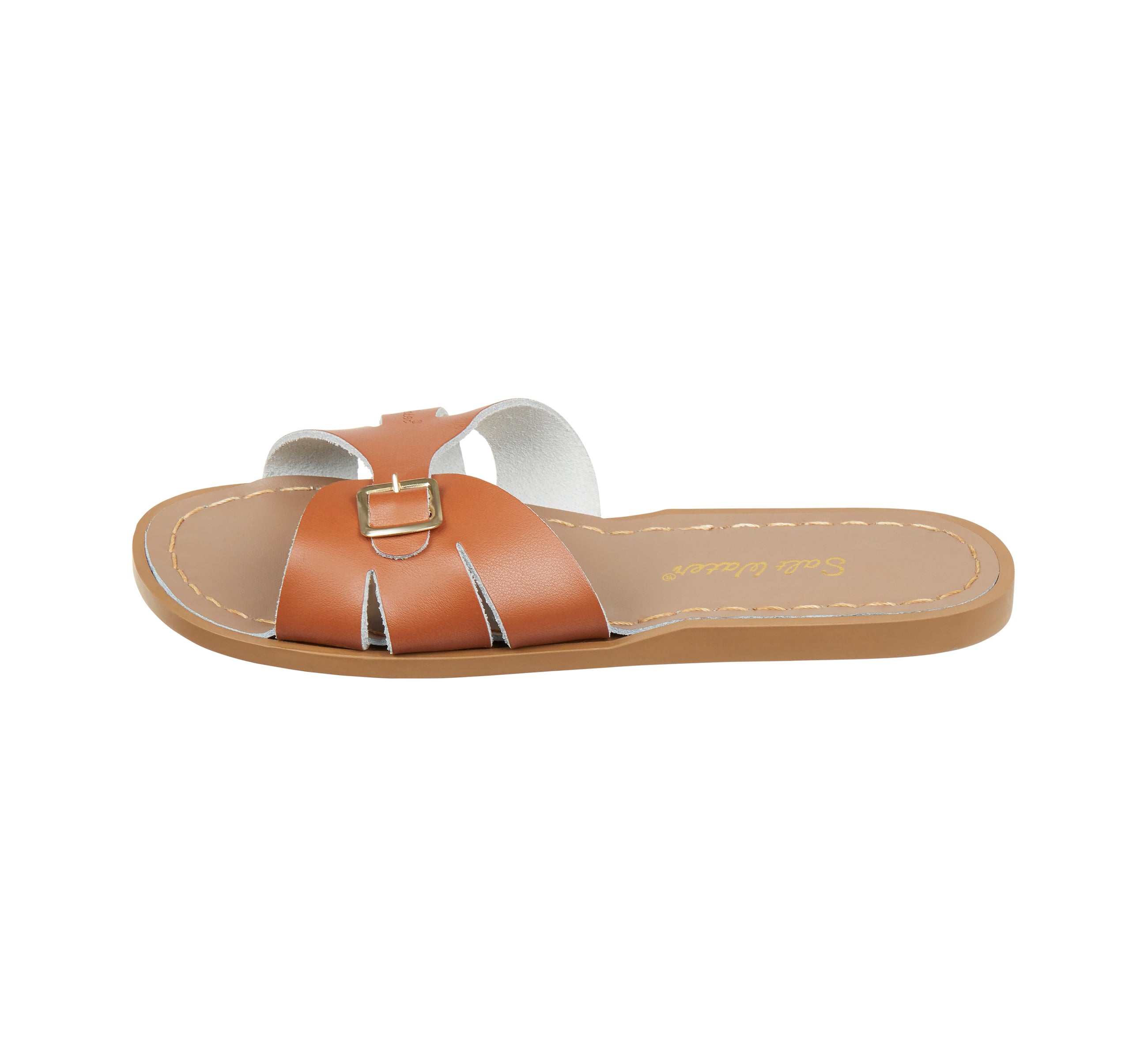 Salt-Water Classic Slide Tan ciabatte donna in cuoio marrone