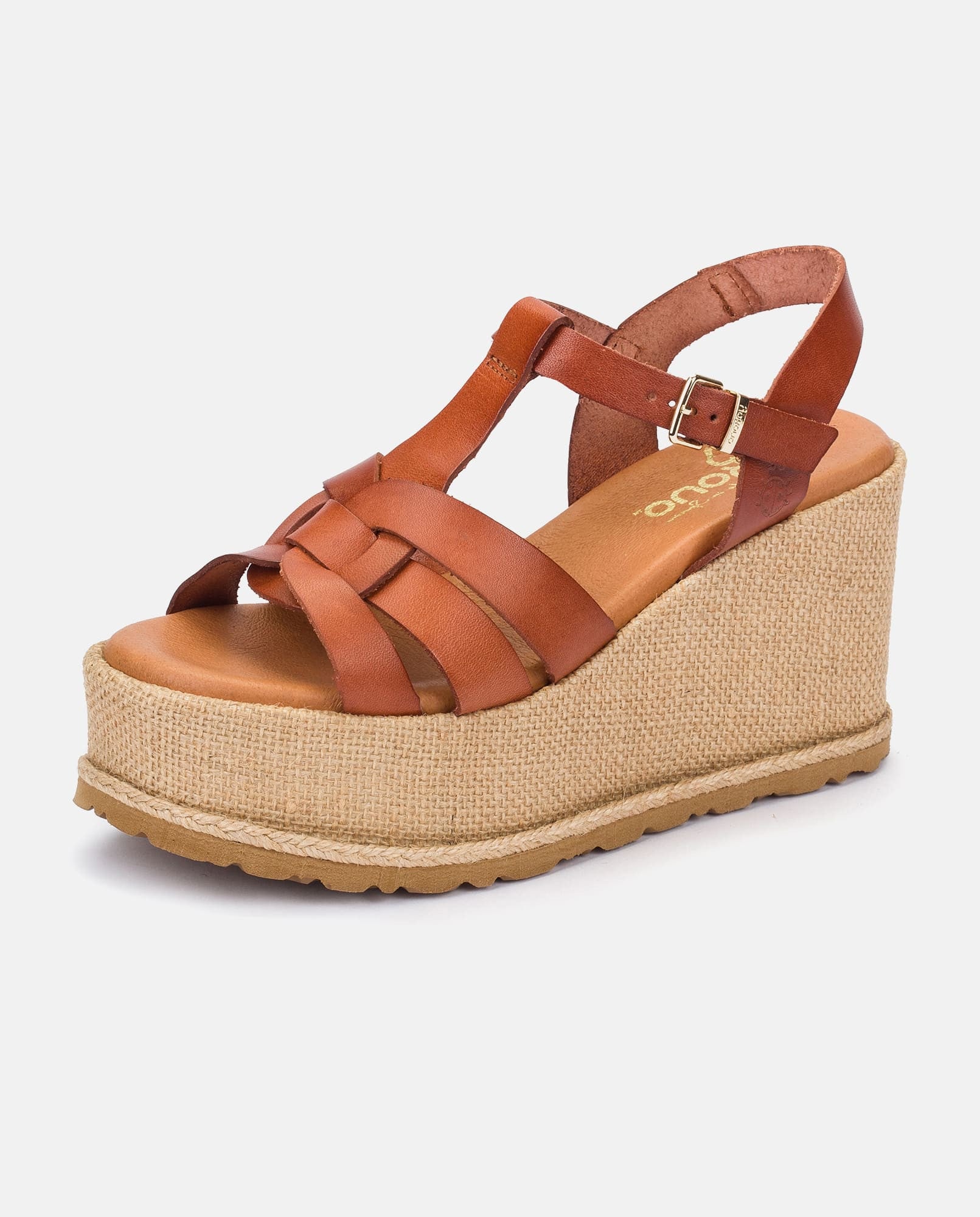 Yokono Lanzarote-002 sandali zeppa marrone 9 cm