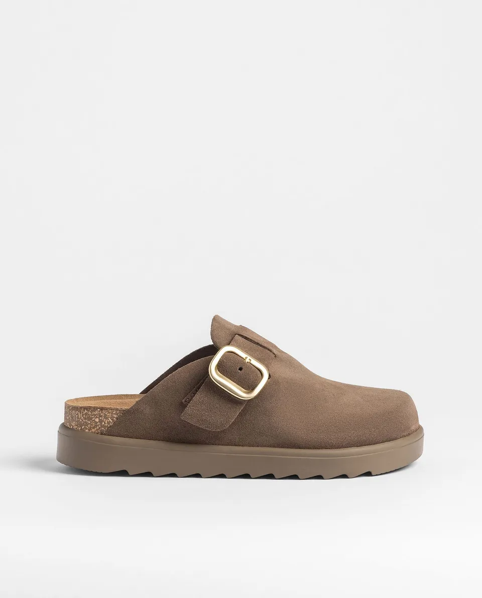 Yokono Tunez 599 zoccoli marrone scuro in cuoio