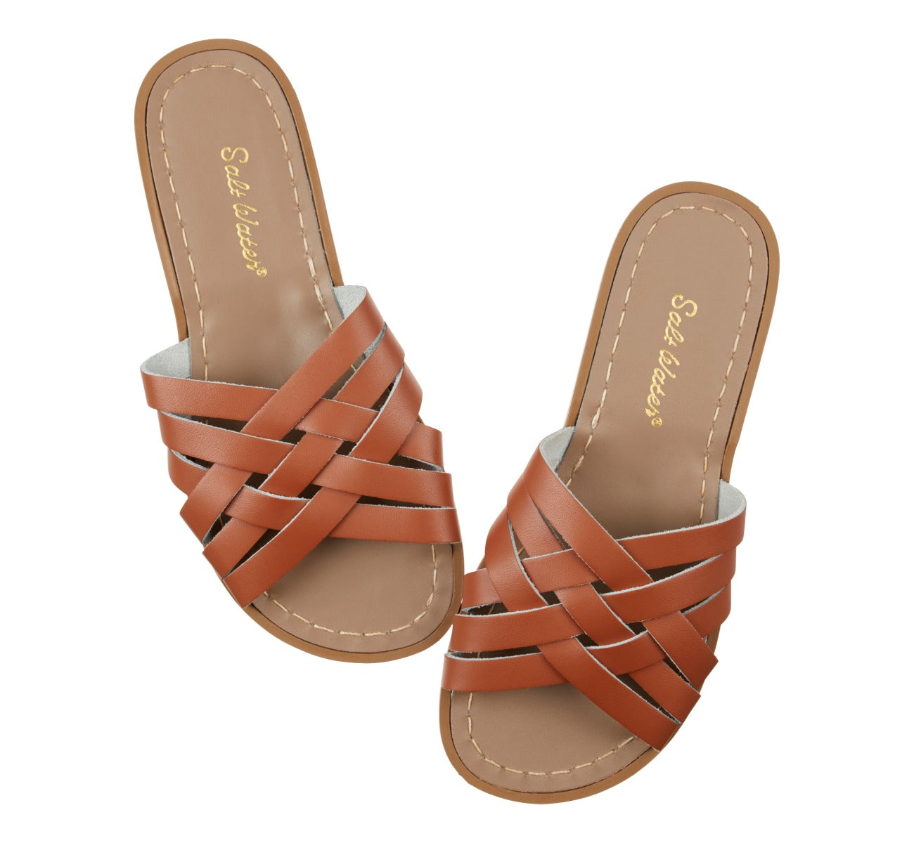 Salt-Water Sandals Retro Slide Tan sandali donna cuoio impermeabile