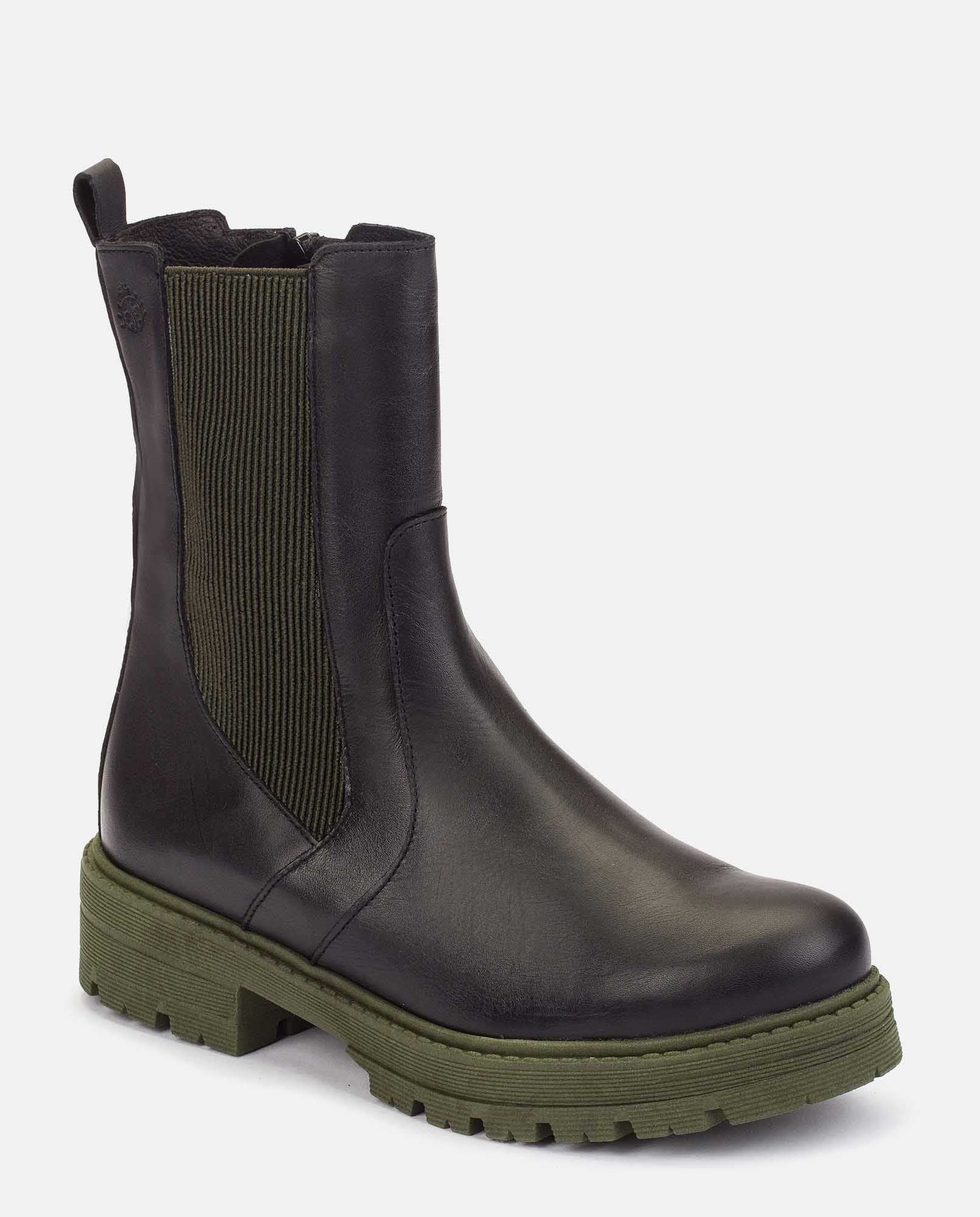 Yokono Berna 009 stivaletti donna nero pelle