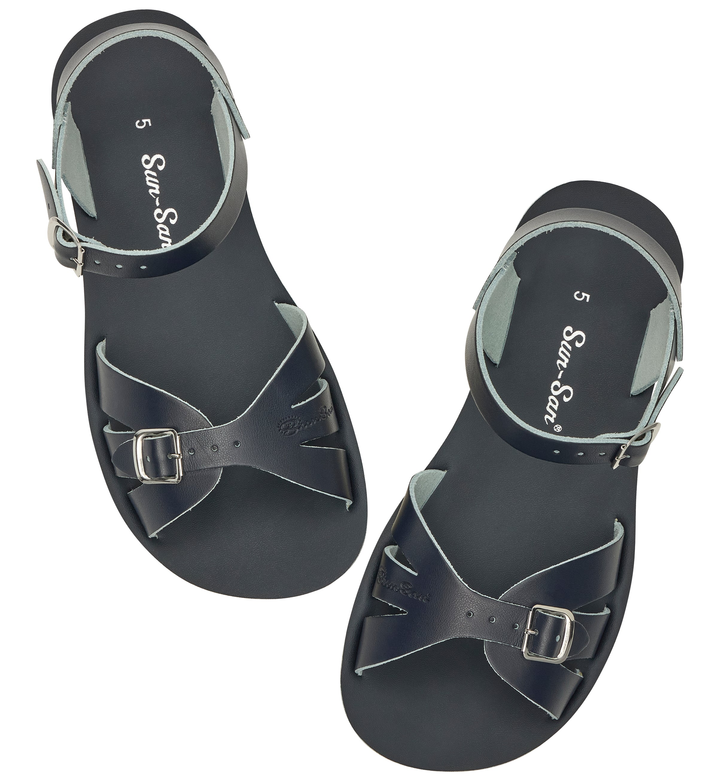 Salt-Water Boardwalk sandali donna blu navy in cuoio