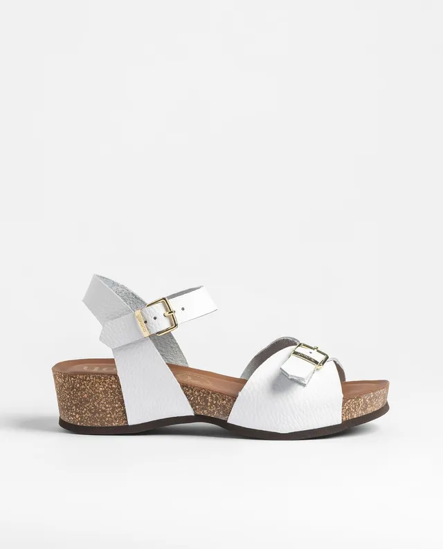 Yokono Bogo 263 sandali zeppa donna bianchi in pelle