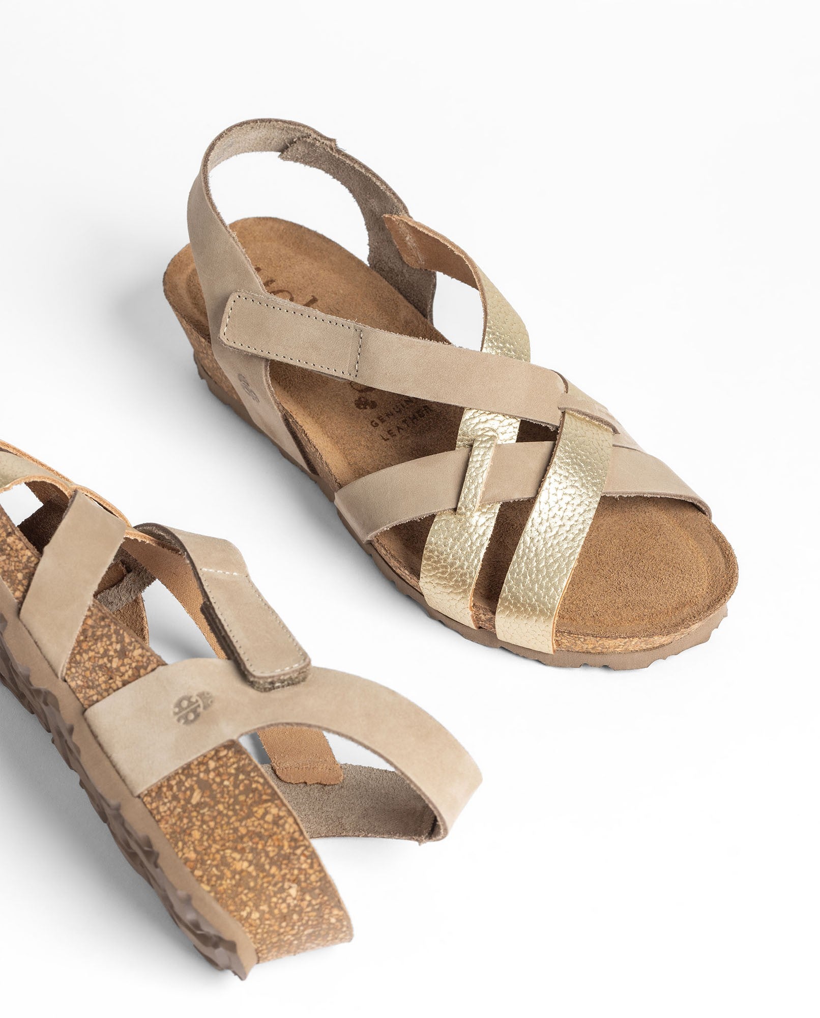 Yokono Monaco 263 sandali zeppa donna oro in pelle