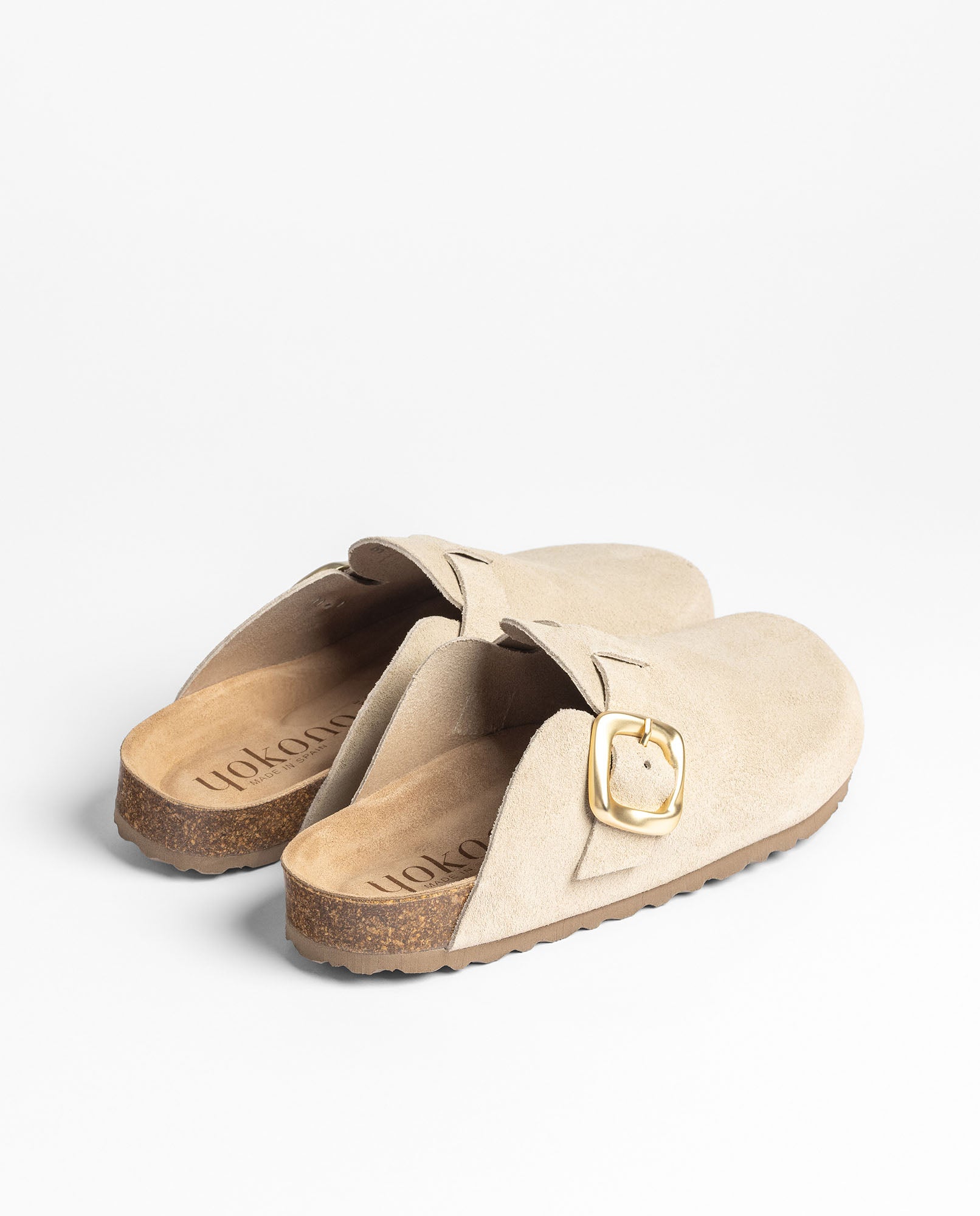 Yokono 650 zoccoli donna beige con fibbia