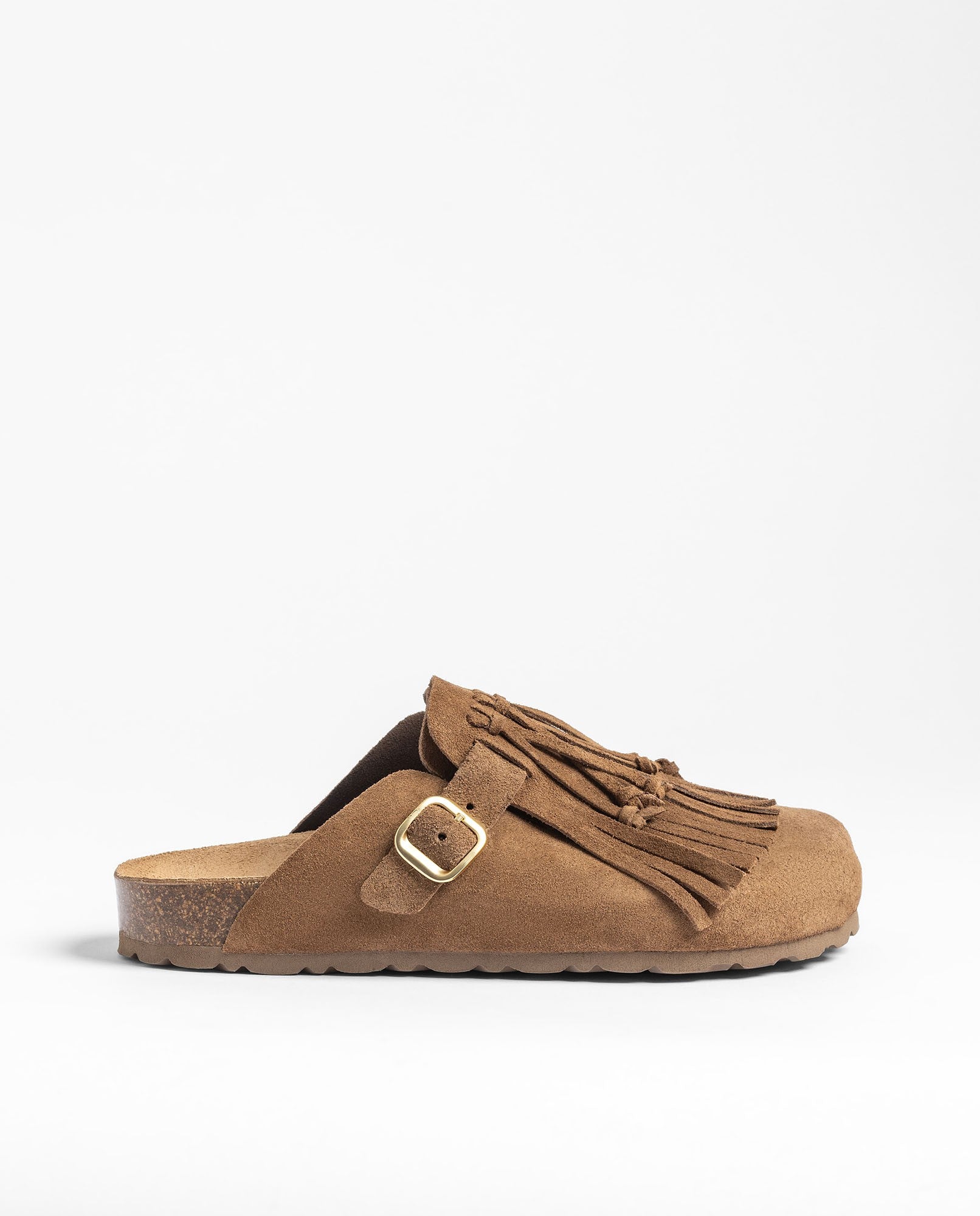 Yokono Zueco 260 zoccoli donna marrone con frange