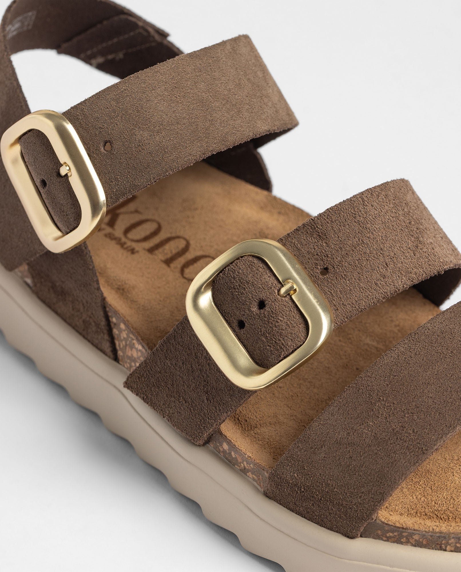 Yokono Tunez 127 sandali piattaforma marrone scuro in cuoio