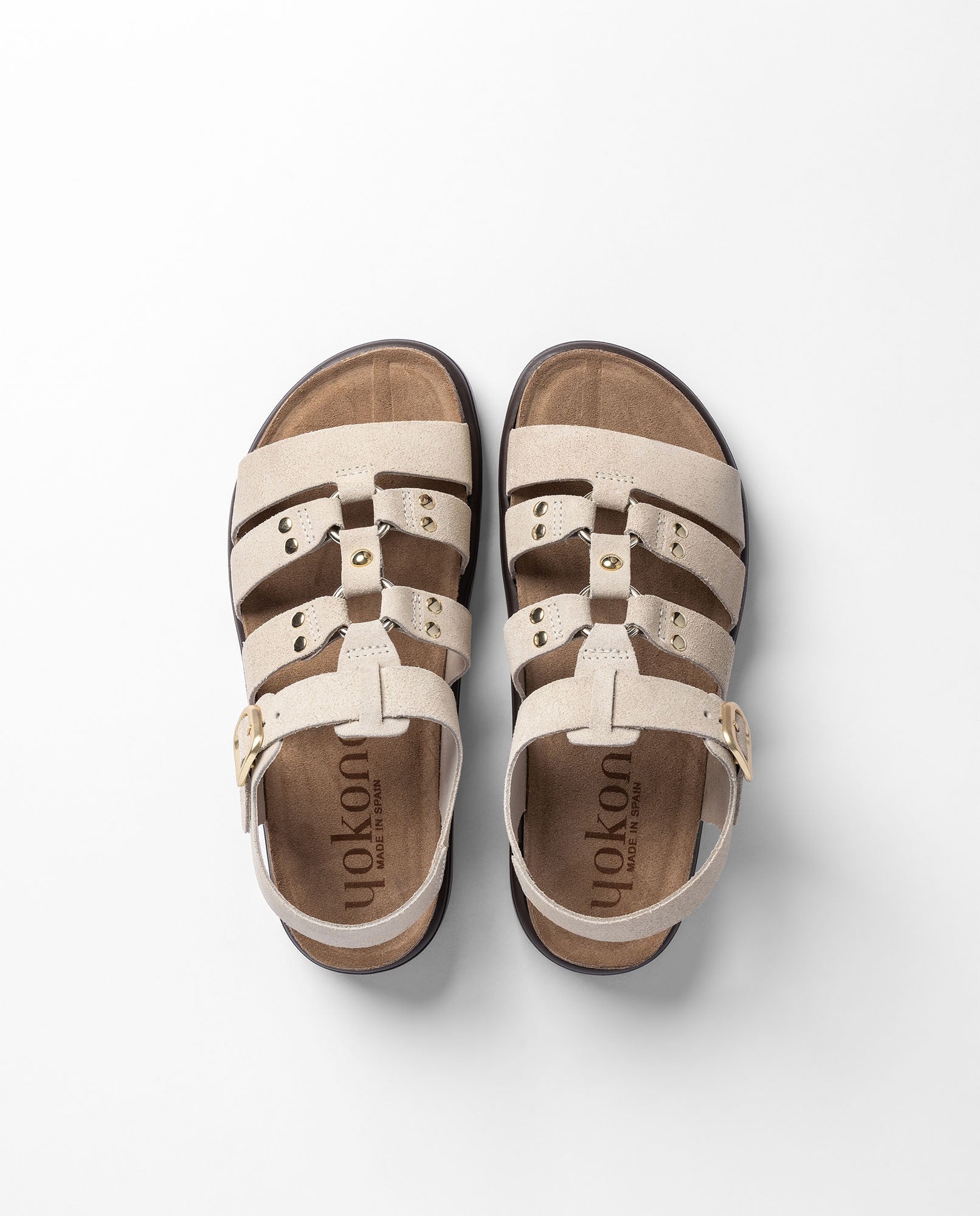 Yokono Tunez 255 sandali piattaforma donna beige in pelle