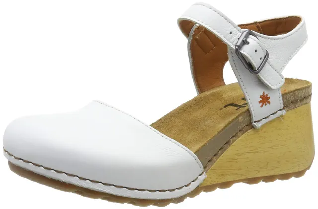 ART Borne sandali donna con chiusura retro zeppa legno