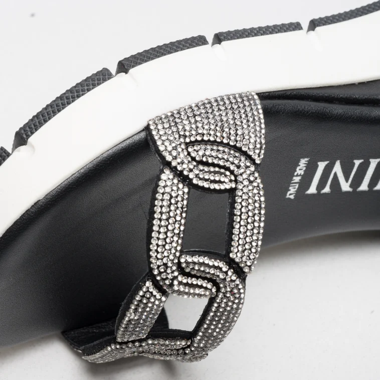 Pasquini Paola sandalo nero zeppa 6 cm strass