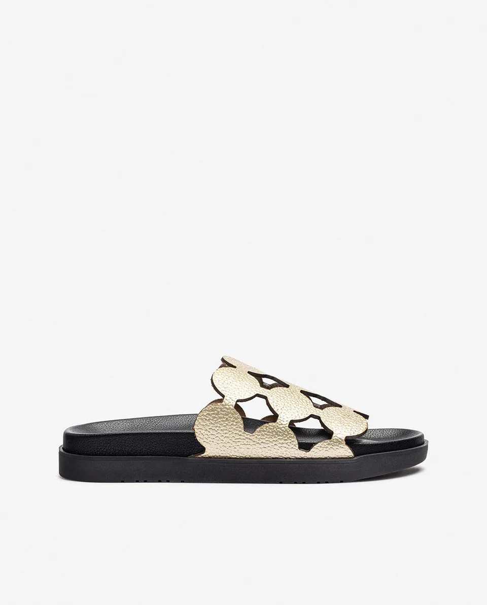 Yokono Morena-256 sandali bassi donna oro in cuoio