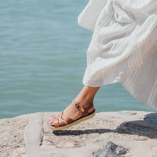 Salt-Water Swimmer sandali donna beige in cuoio