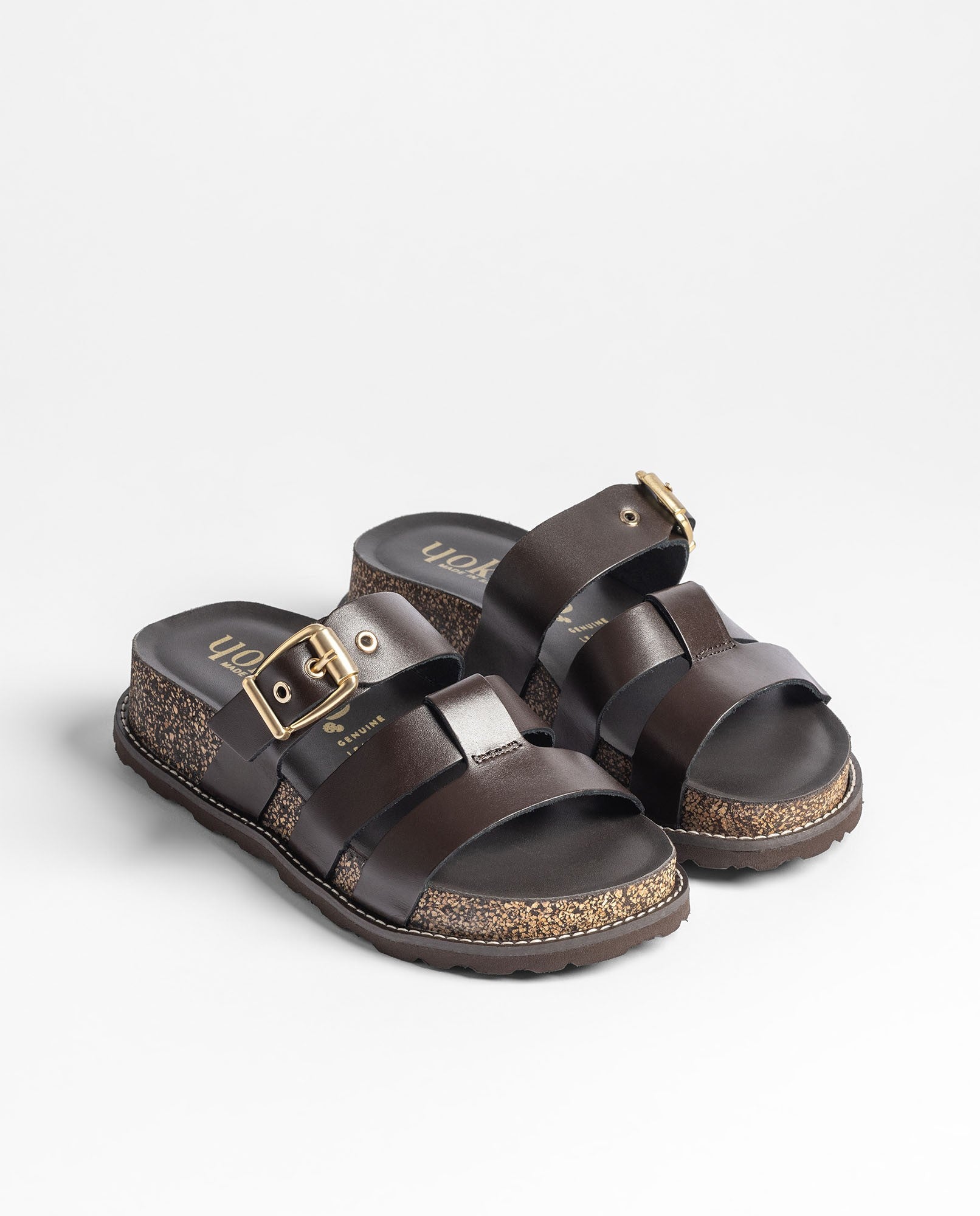 Yokono Oca 260 sandalo plateau marrone in pelle