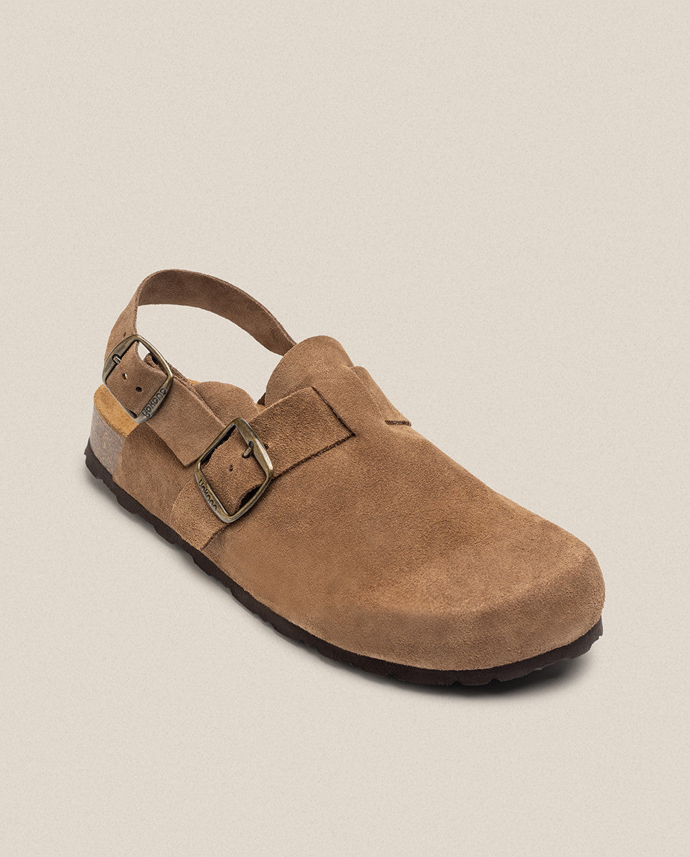 Yokono 600CRO zoccolo uomo marrone con fibbia