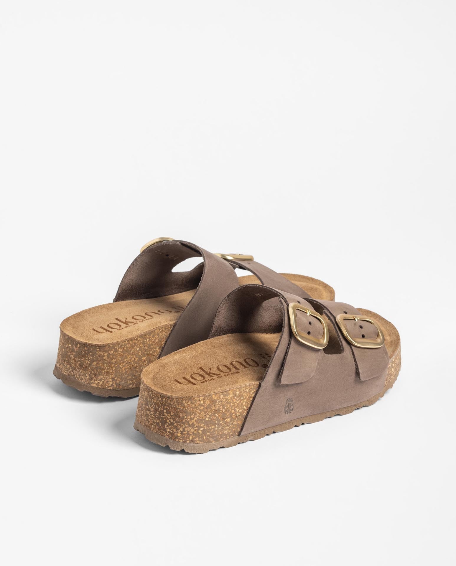 Yokono Wiwi-003 sandali plateau marrone con fibbia