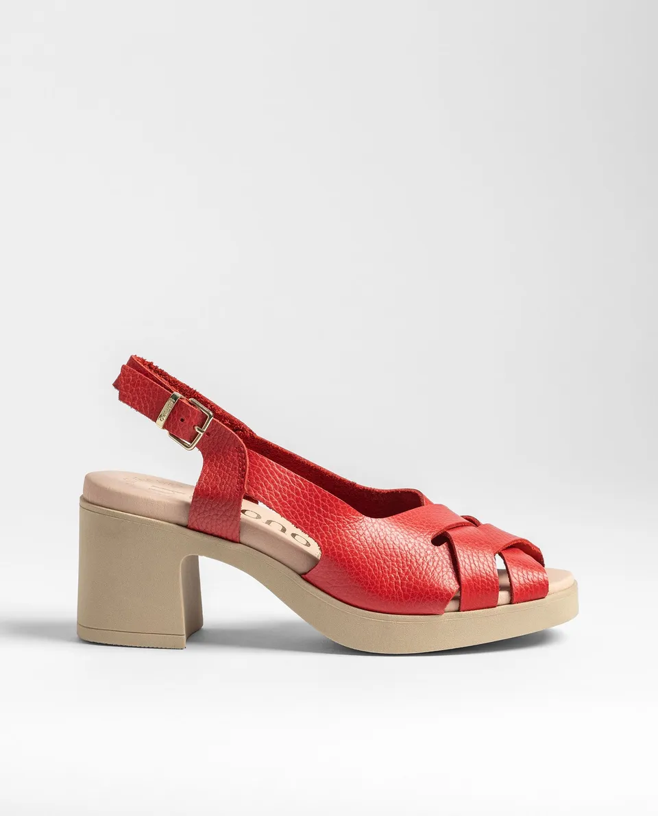 Yokono Blay 263 sandali tacco donna rossi pelle
