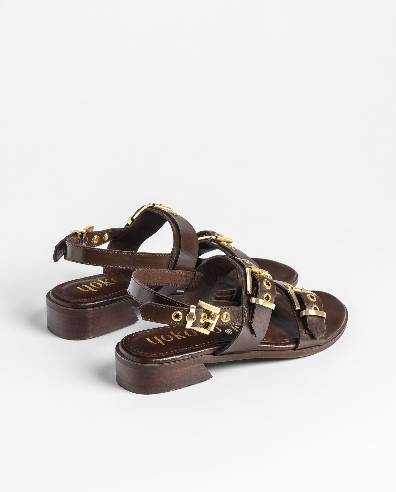 Yokono RAB-254 sandali tacco beige con fibbia