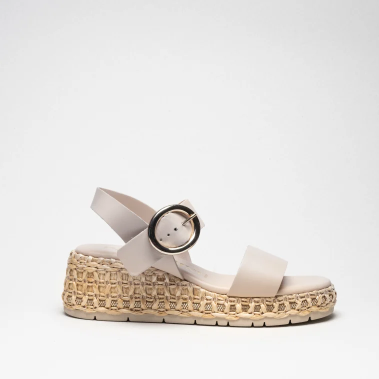 Pasquini Dafne sandalo zeppa nude 6 cm in pelle
