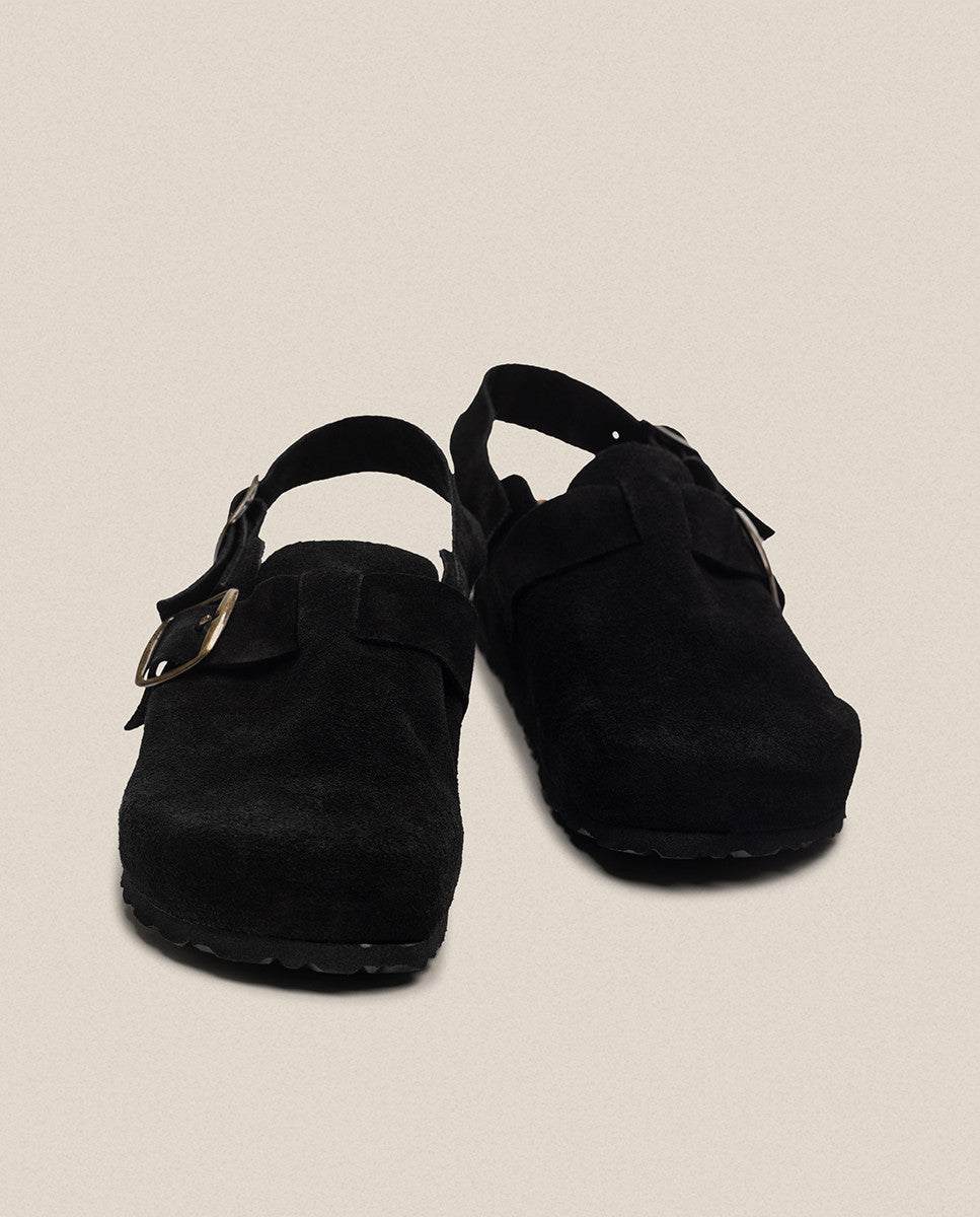 Yokono 600CRO zoccoli uomo nero camoscio