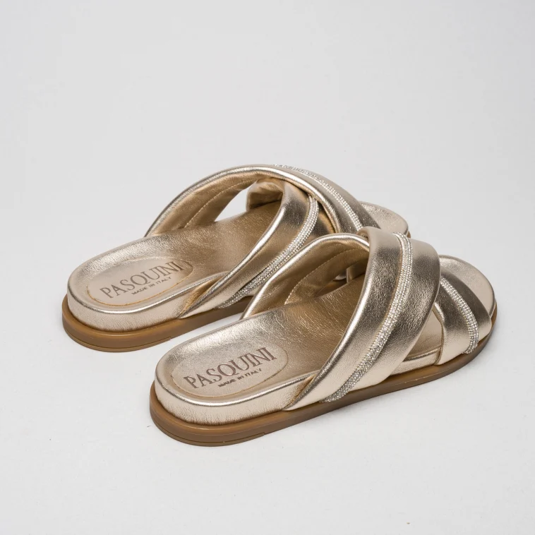 Pasquini City Chic Flexa ciabatta tortora con strass