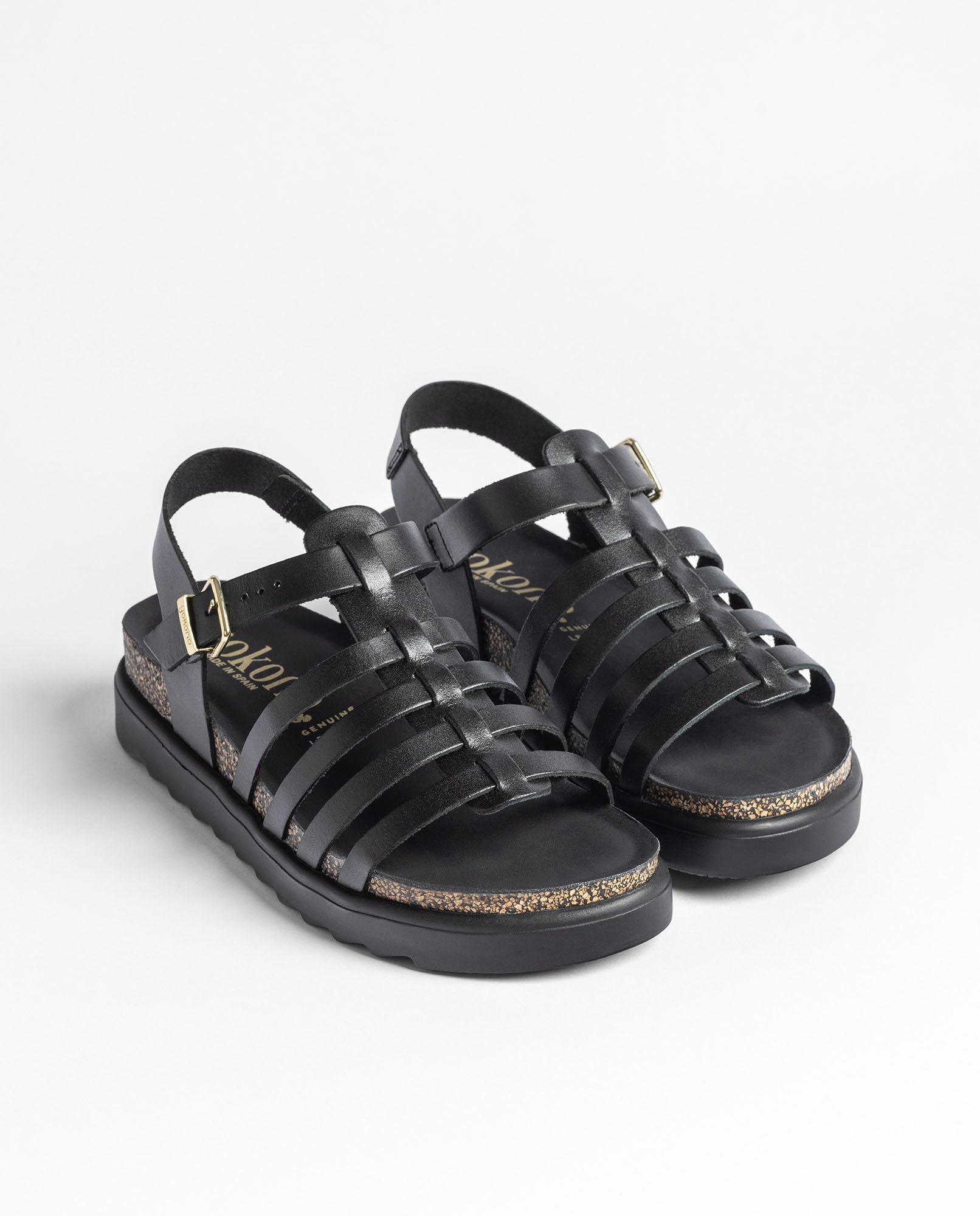 Yokono Tunez-107 sandali bassi donna nero in pelle