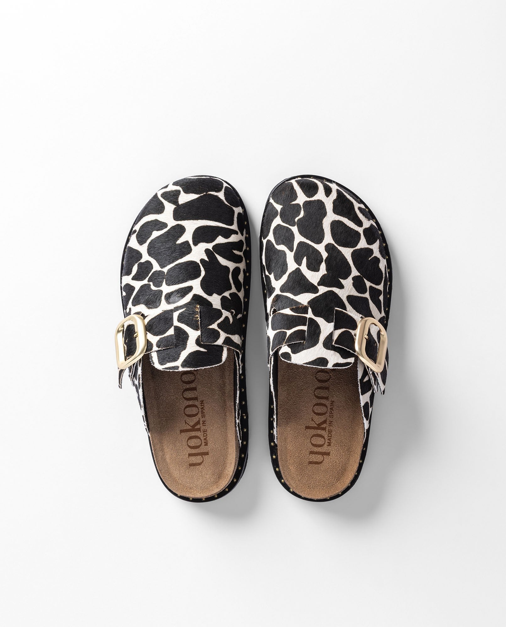 Yokono Bolus 599 zoccoli giraffa in pelle con fibbia