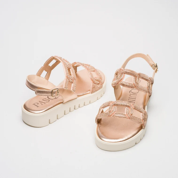 Pasquini Greta sandalo rame 3 cm strass