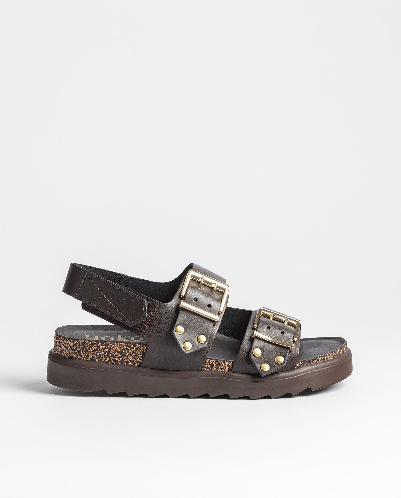 Yokono Tunez 261 sandali plateau marrone scuro pelle