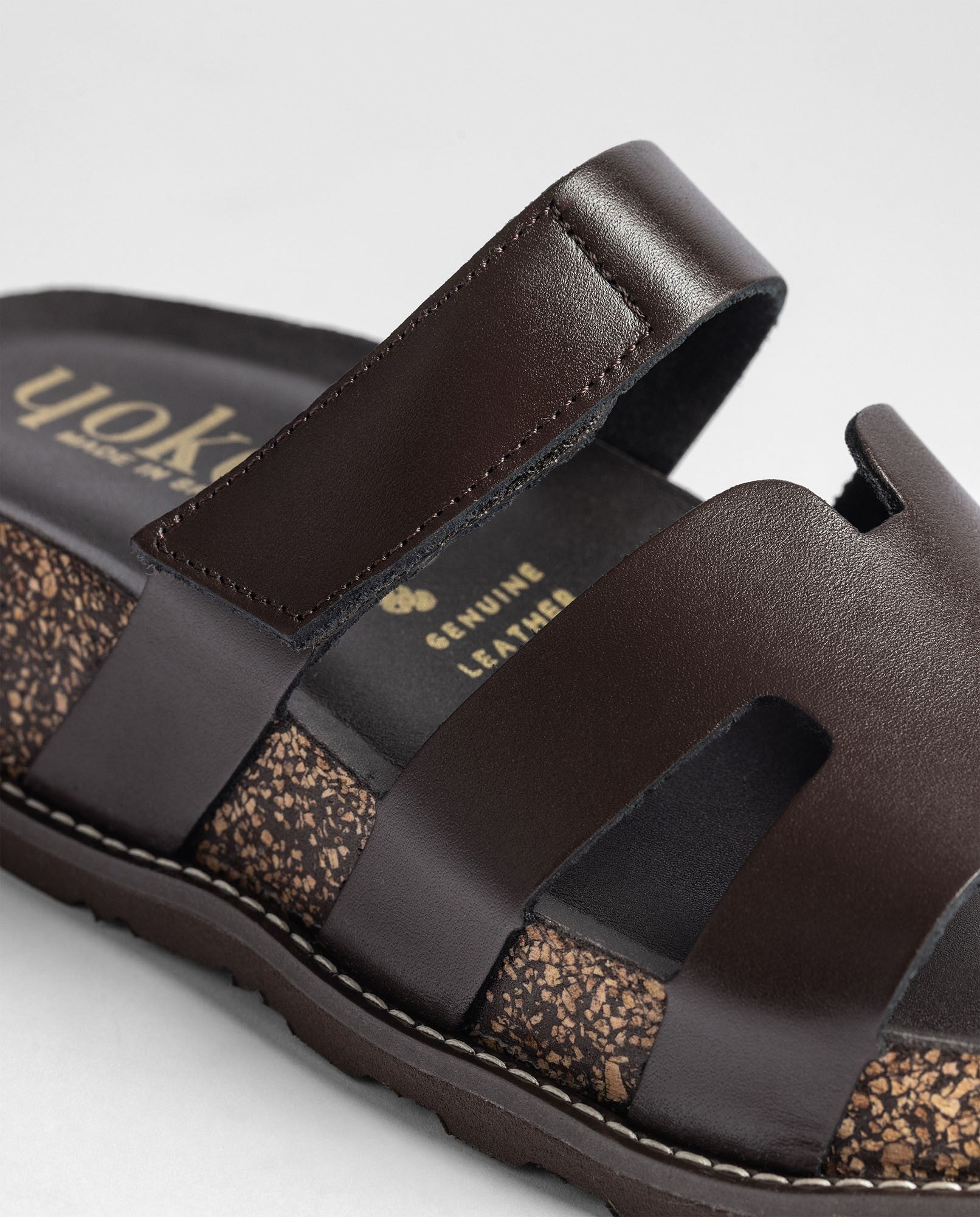 Yokono OCA-125 sandali plateau marrone scuro in pelle