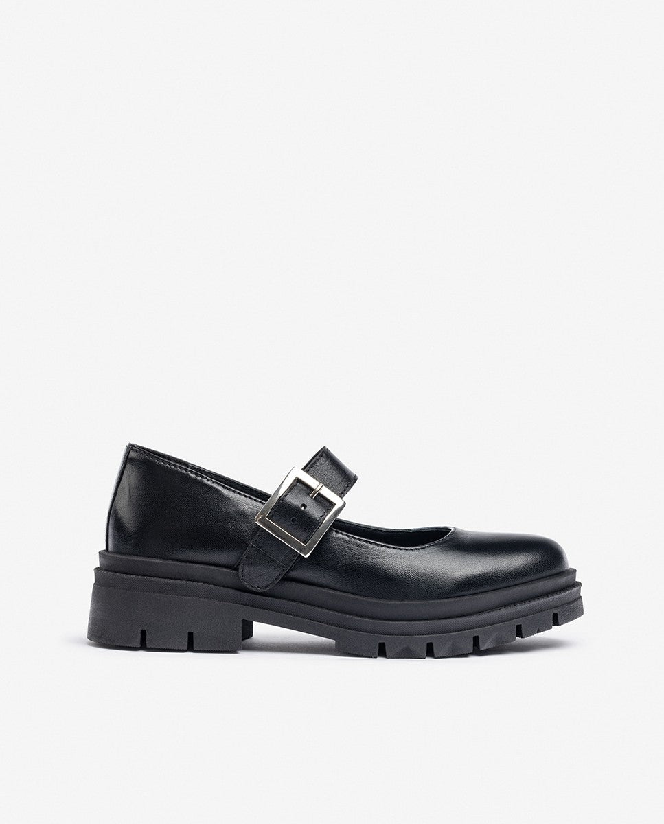 Yokono Cham-006 scarpe basse nere con fibbia