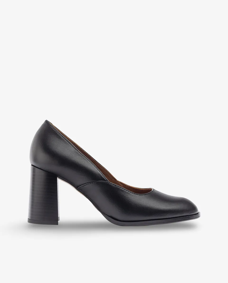 Yokono Loir-001 décolleté nero tacco 6 cm cuoio