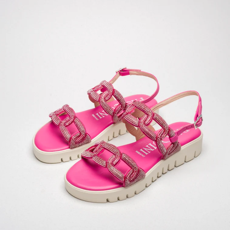 Pasquini City Chic Greta sandalo fucsia con strass
