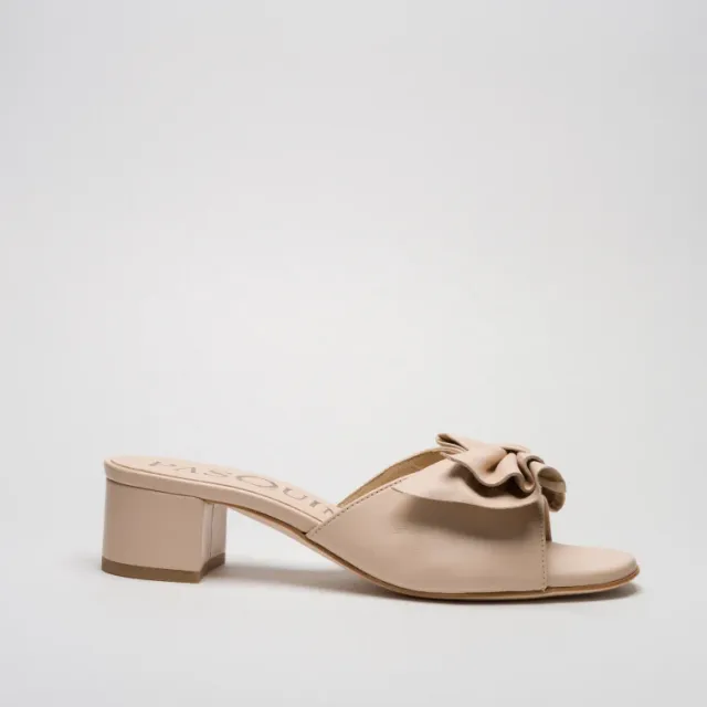 Pasquini Vicky sabot nude tacco 4 cm fiocco
