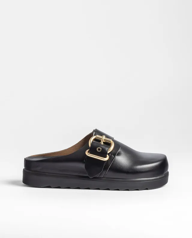 Yokono Tunez 249 zoccoli donna nero in pelle con fibbia