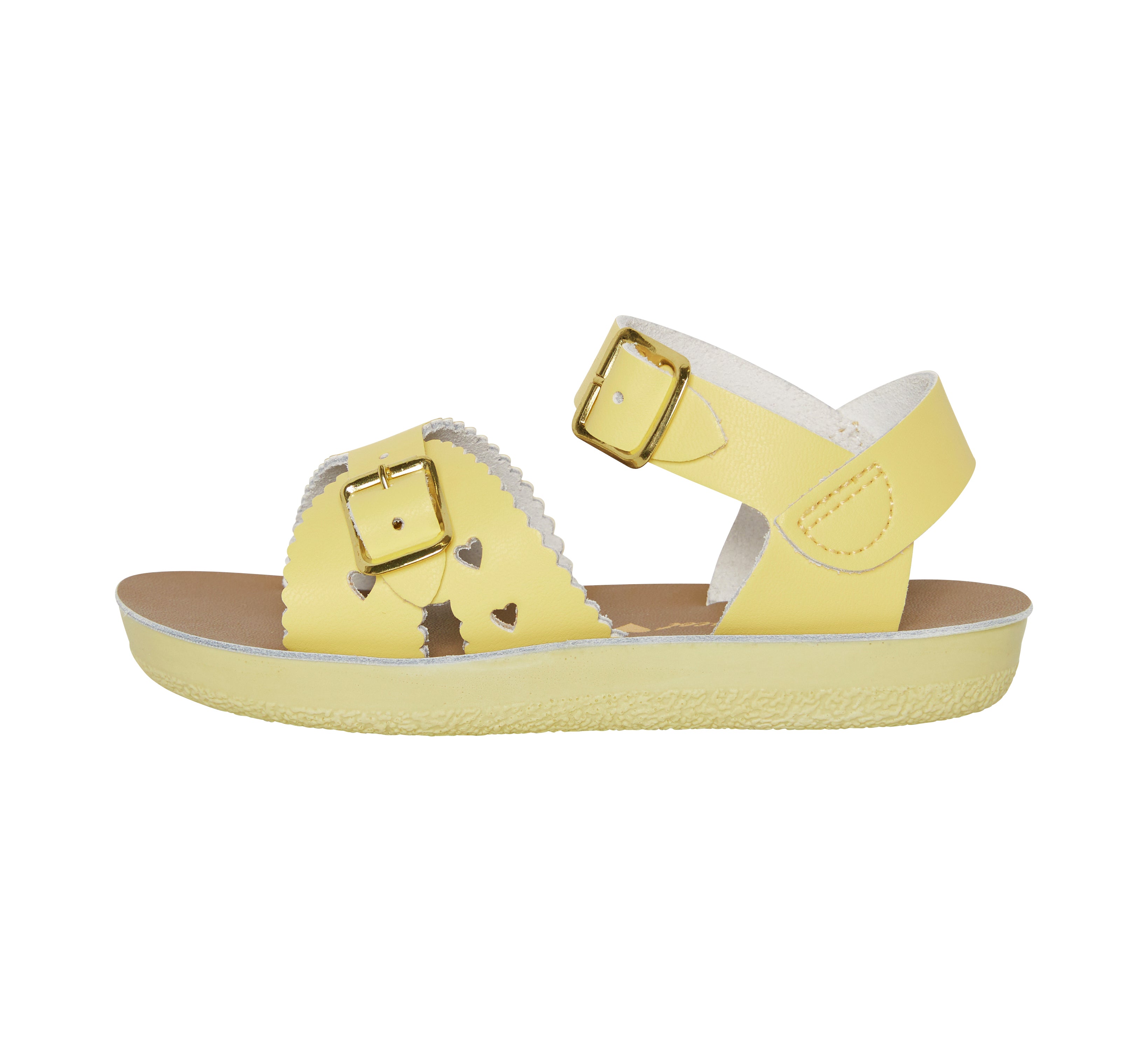 Salt-Water Sweetheart Butter Yellow sandali bimba cuoio