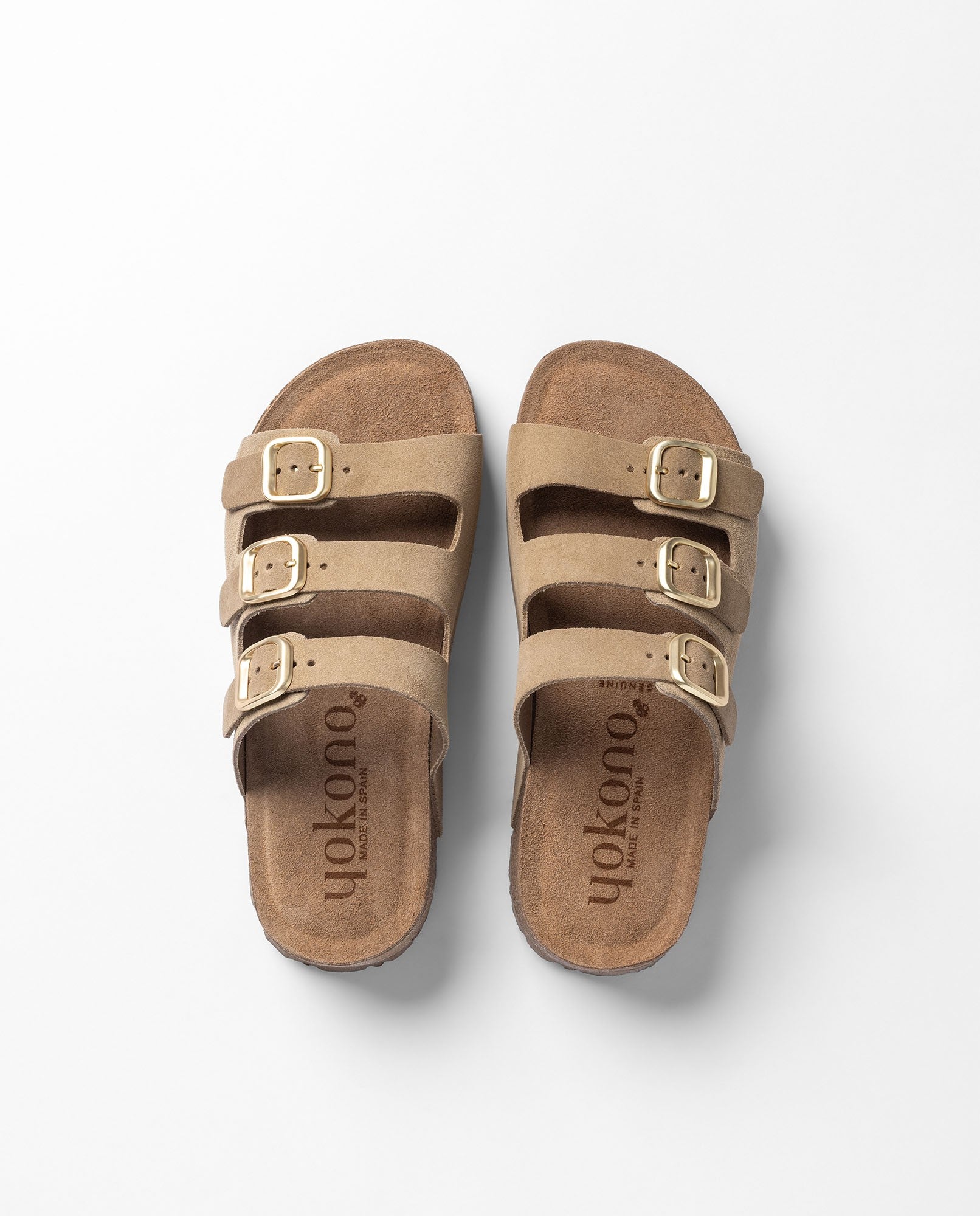 Yokono Wiwi 263 sandali plateau marrone chiaro pelle