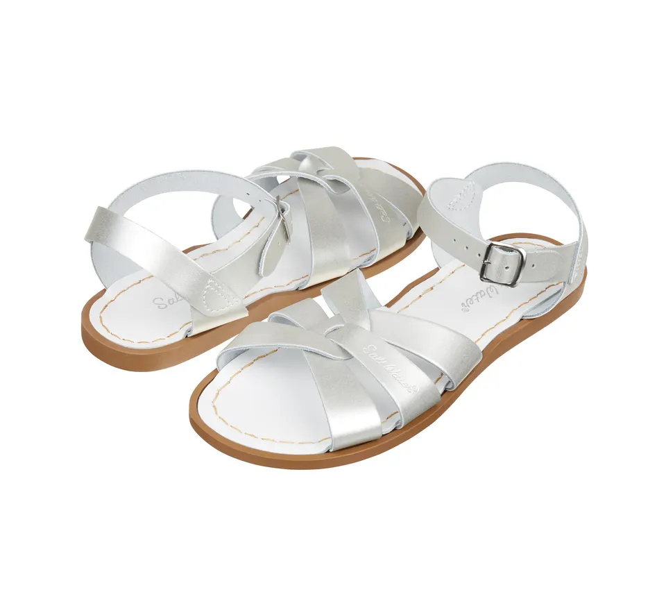 Salt-Water Original Silver sandali bimba in cuoio intrecciato