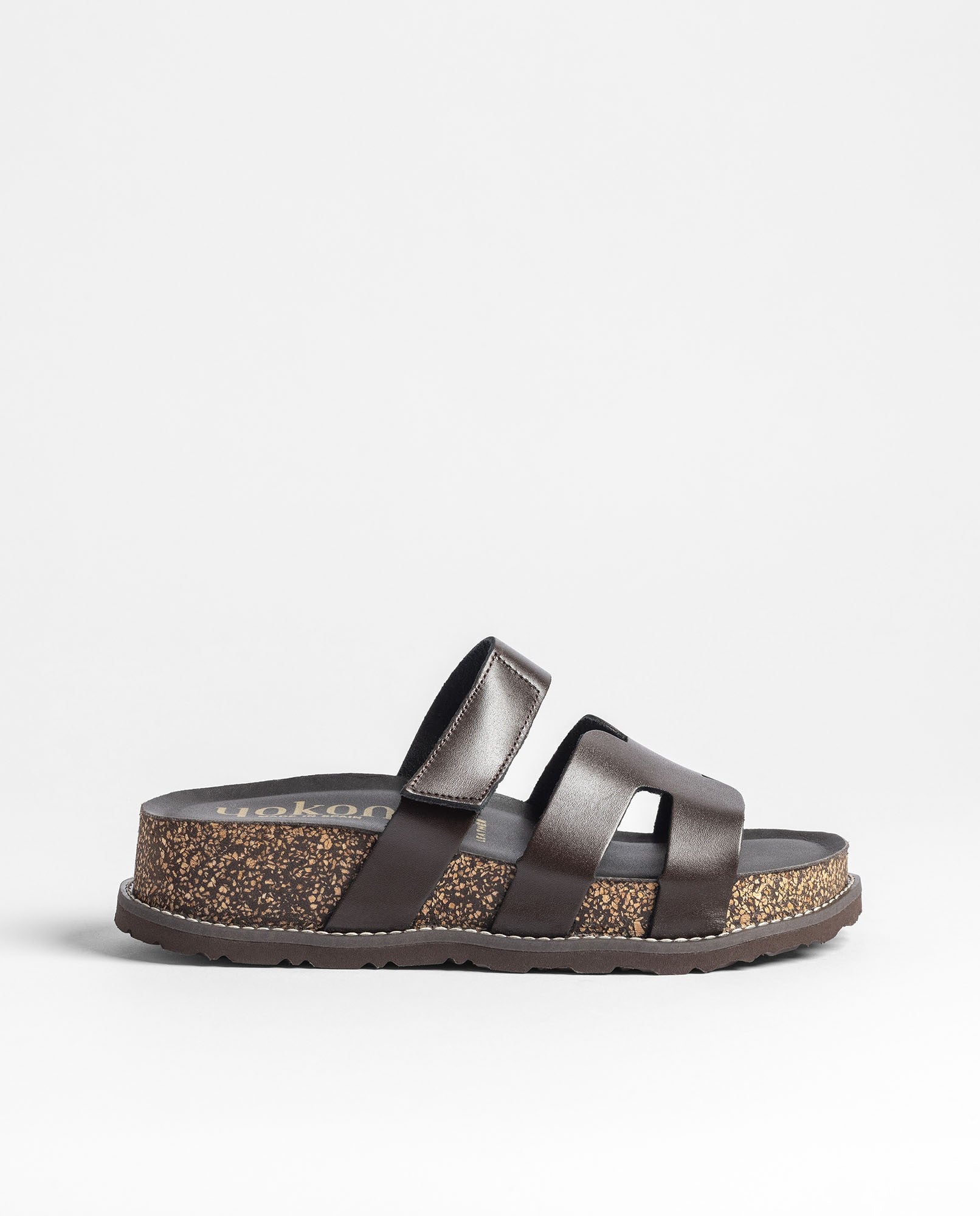 Yokono OCA-125 sandali plateau marrone scuro in pelle