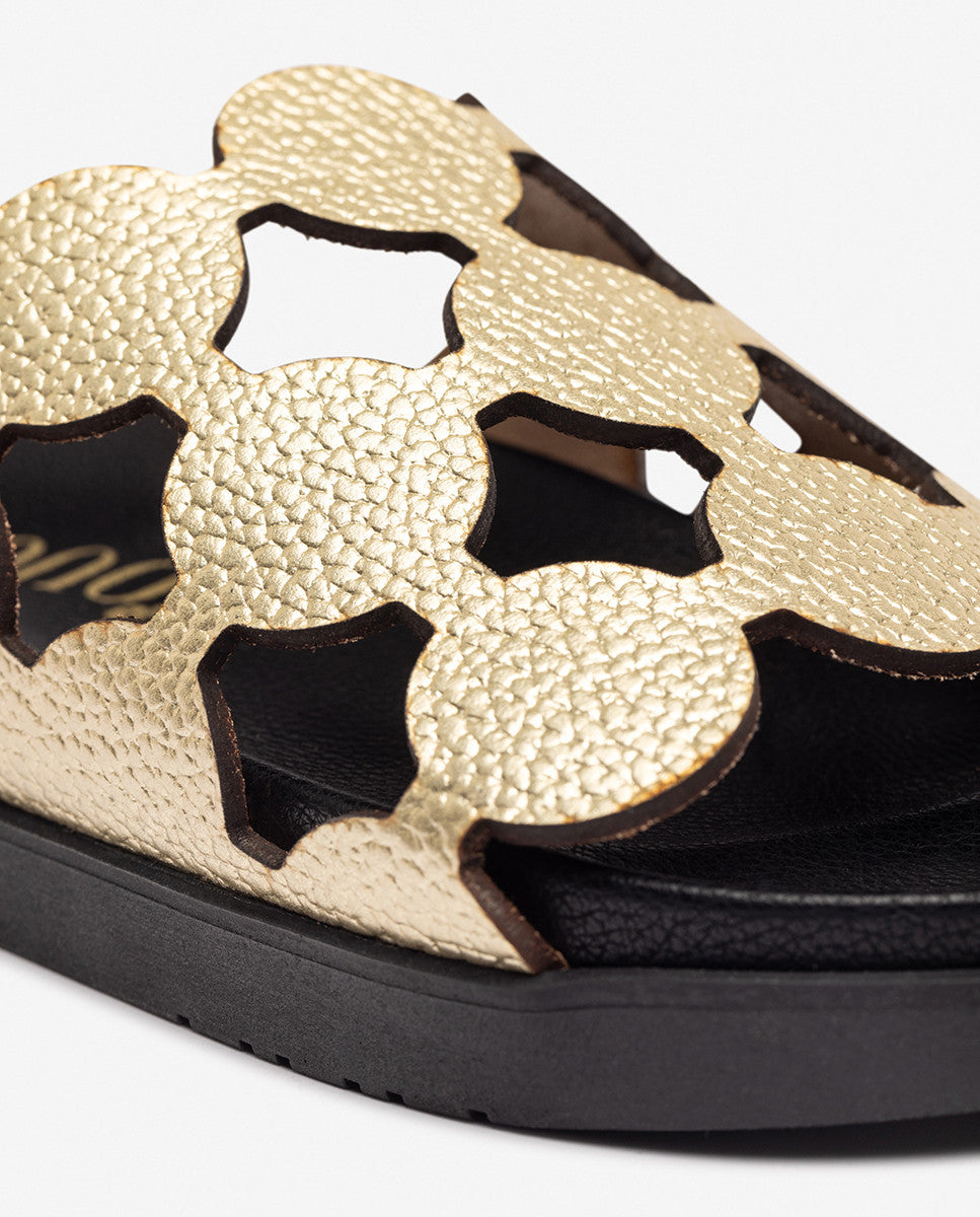 Yokono Morena-256 sandali bassi donna oro in cuoio
