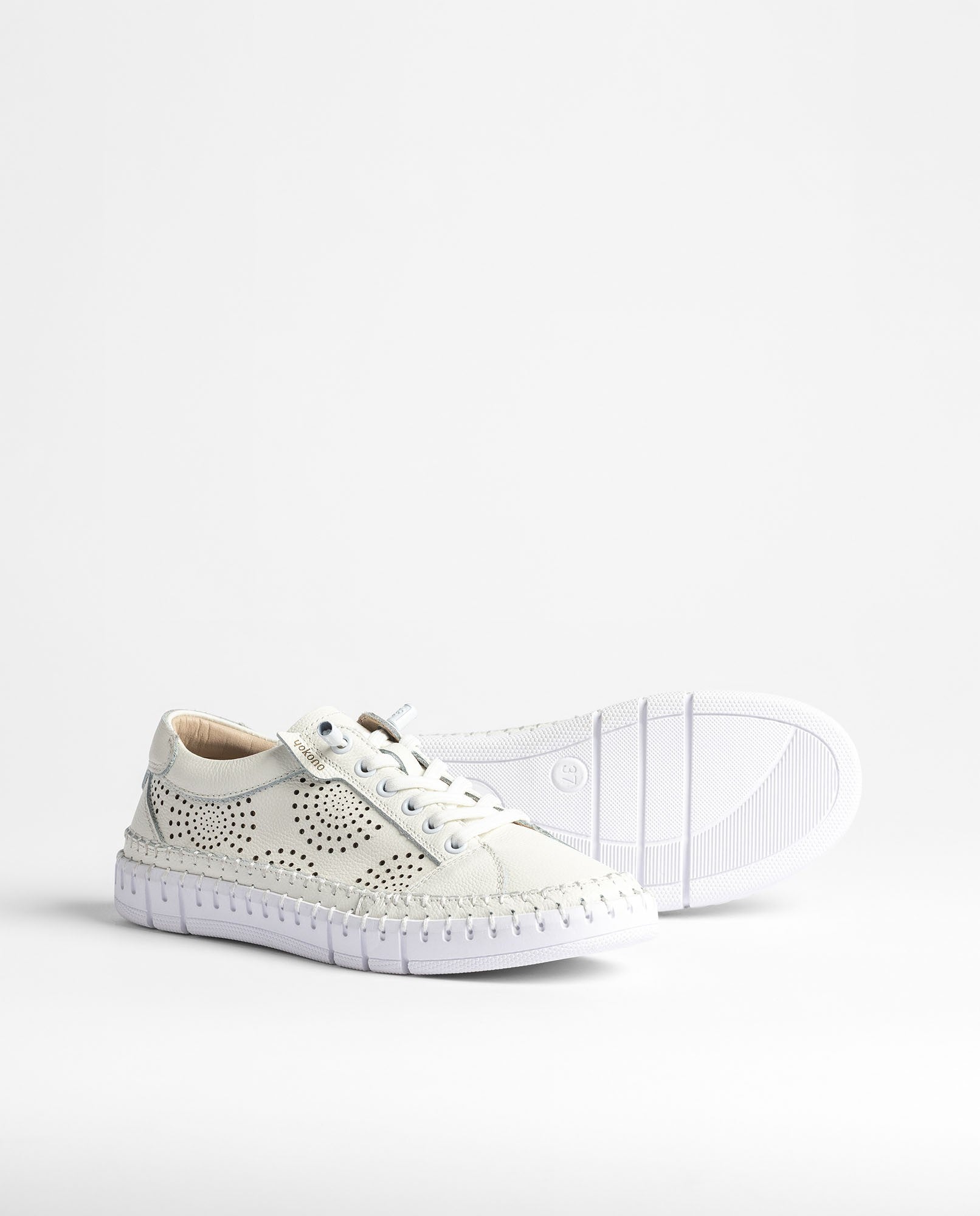 Yokono Flow-100 sneakers donna bianche in pelle