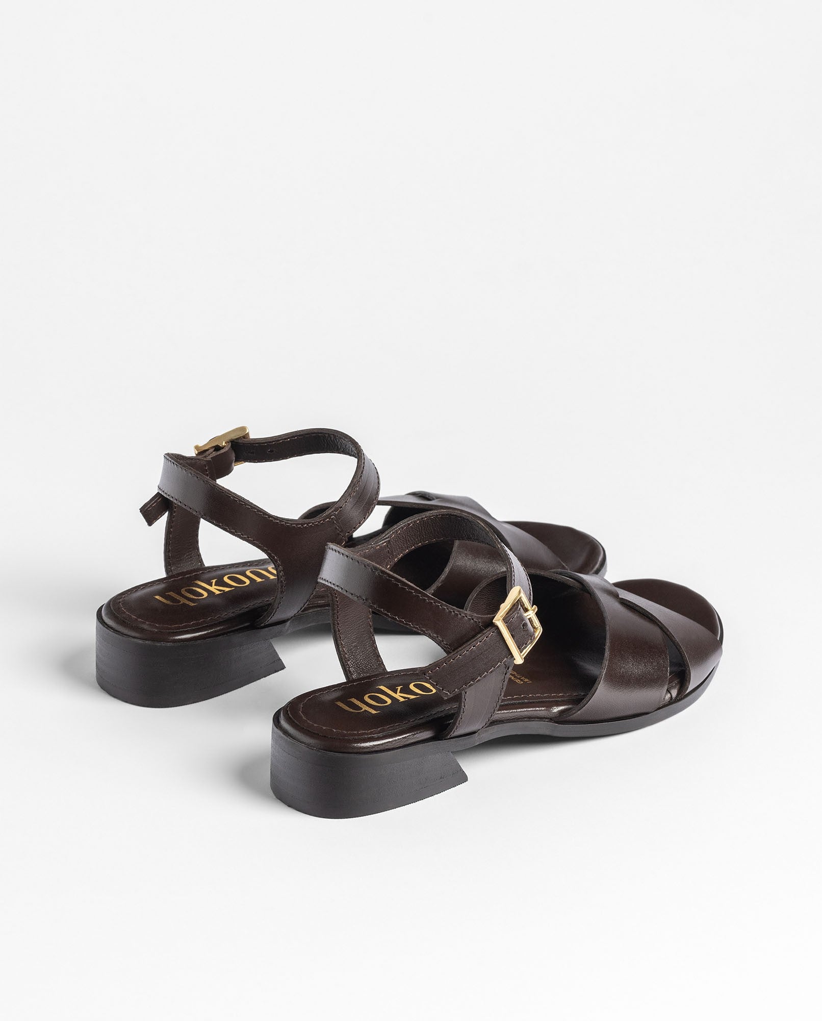 Yokono Rab-251 sandali con tacco donna marrone pelle