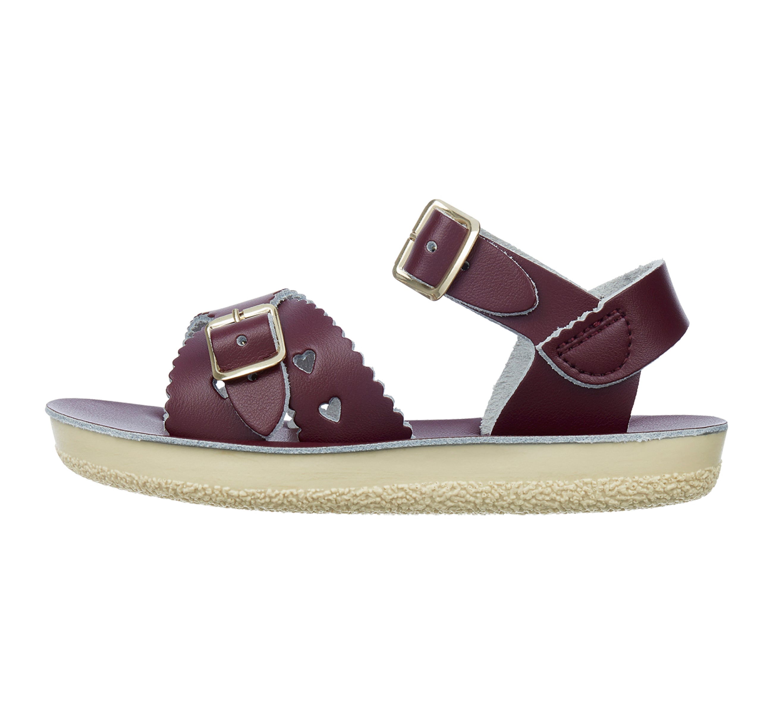 Salt-Water Sweetheart sandali bambina bordeaux in cuoio