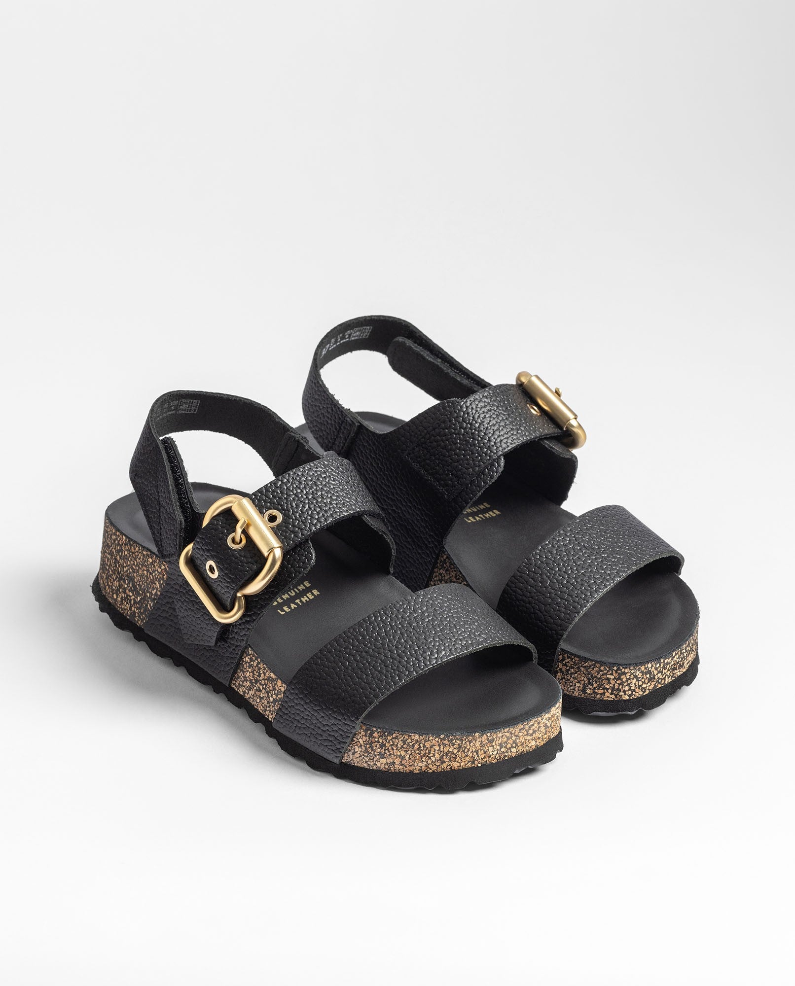 Yokono Wiwi-254 sandali plateau donna nero in pelle