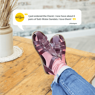 Salt-Water Sandals Shark Original sandali donna bordeaux cuoio