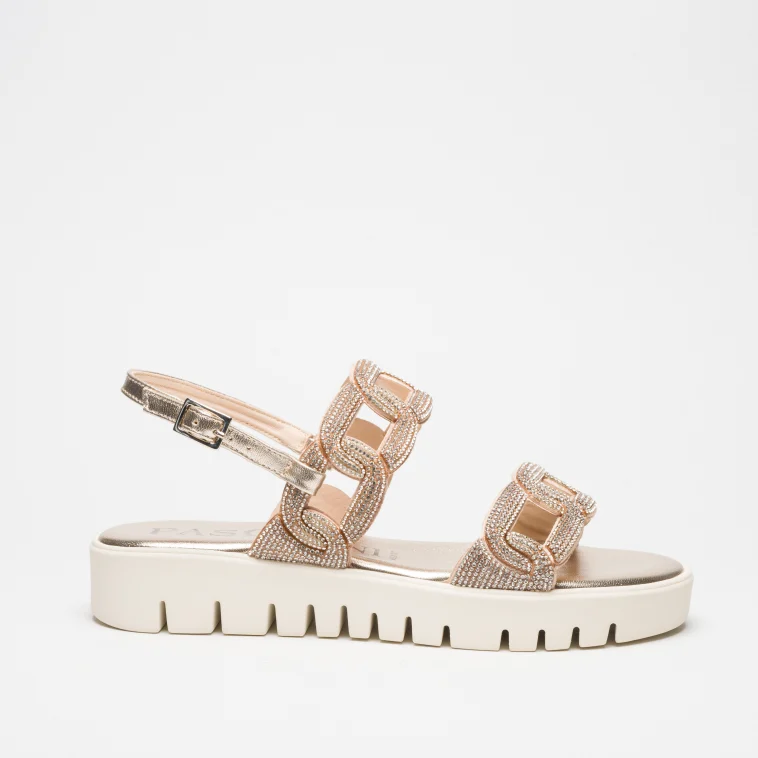 Pasquini Greta sandalo tortora con strass